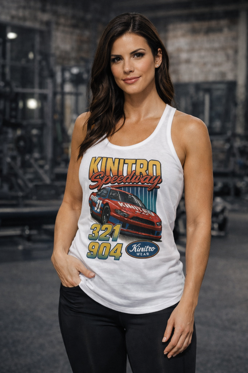 Kinitro Racing Stock Car Racerback Tank